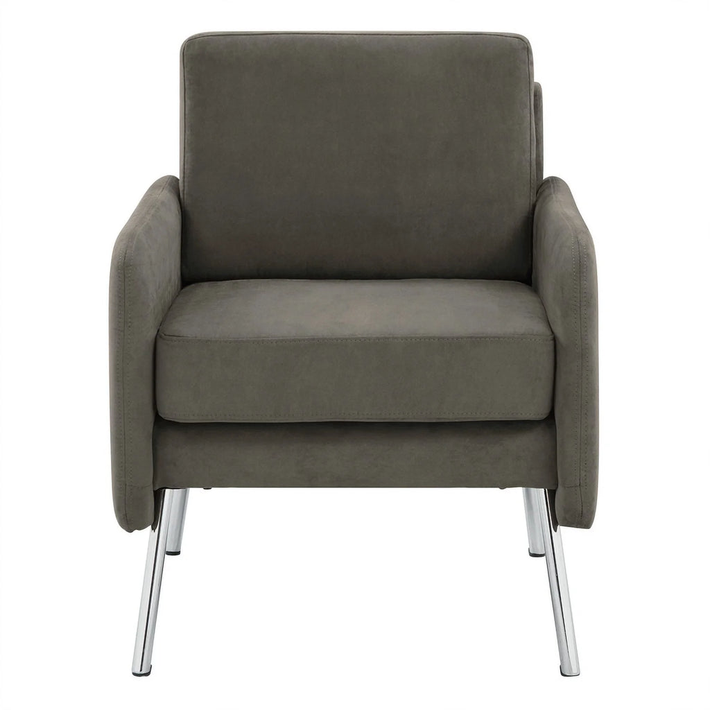 Charcoal Fabric Lounge Chair with Chrome Legs H977176
