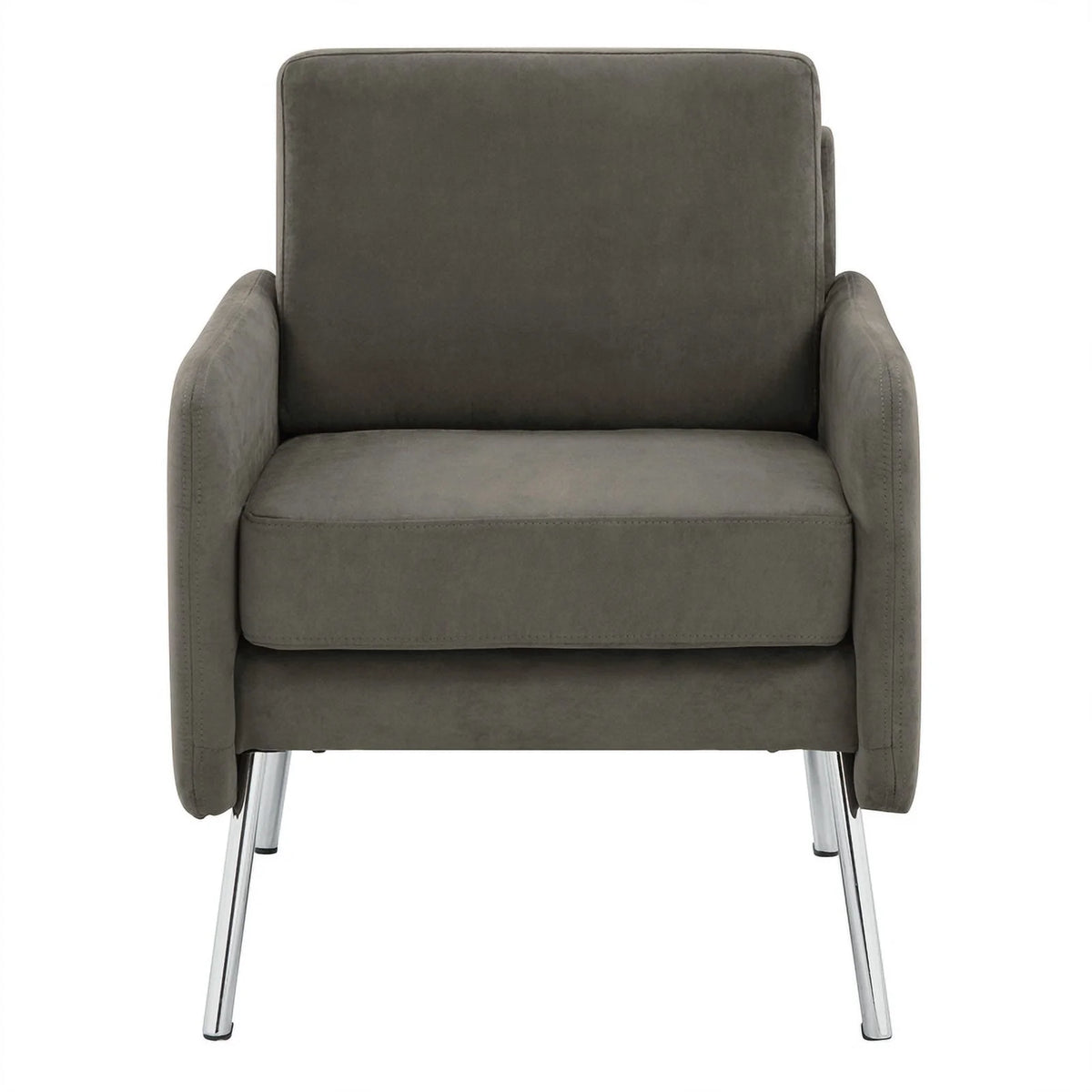 Charcoal Fabric Lounge Chair with Chrome Legs H977176