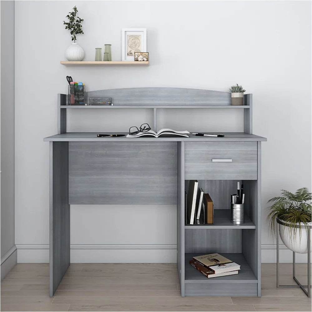 Office Desk With Hutch Grey Wood Q69535