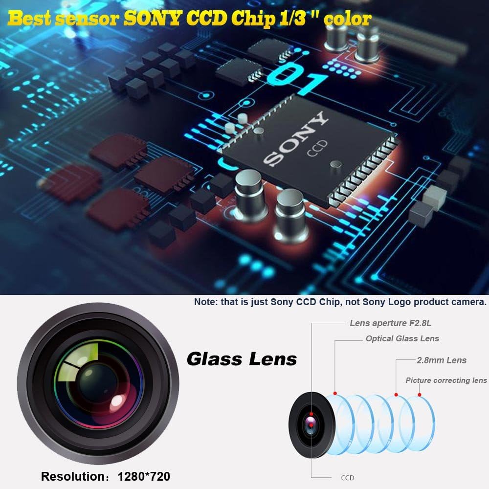Waterproof Night Vision HD CCD License Plate Light Camera Rear View Backup Camera U286839