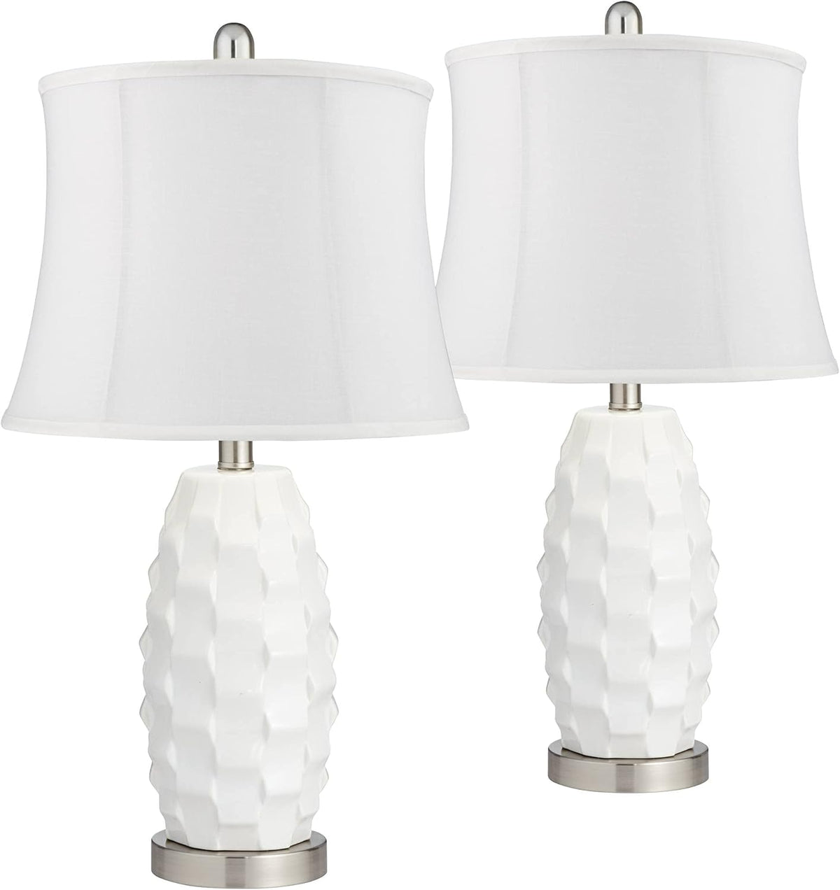 White Ceramic LED Table Lamps Set of 2 L573