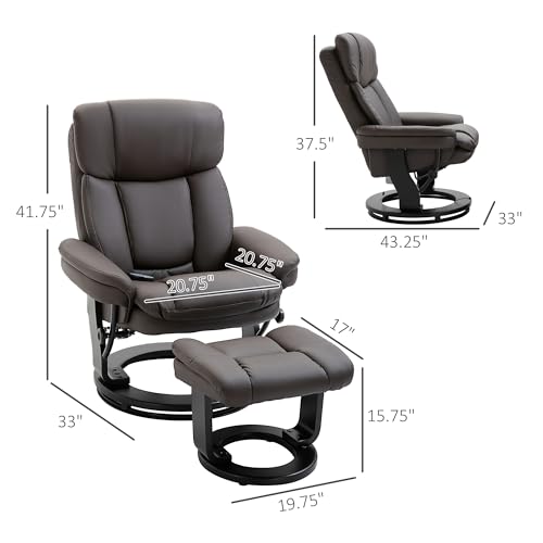 Black PU Leather Massage Recliner Chair with Ottoman F77009