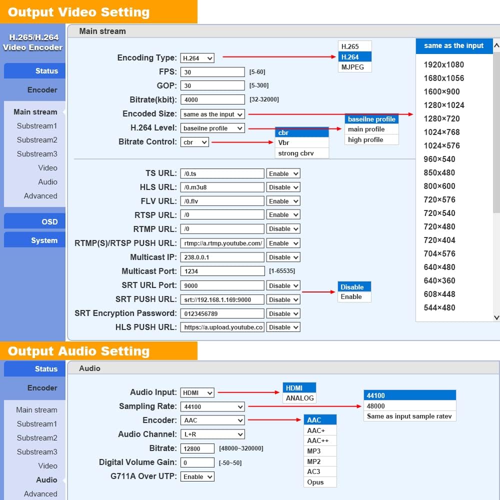 HDMI Video Encoder for Live Streaming Broadcast A317046