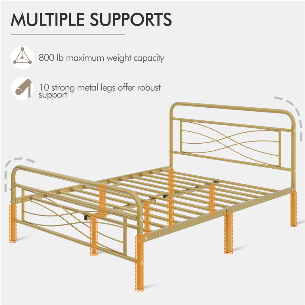 Black Metal Full Size Bed T90285