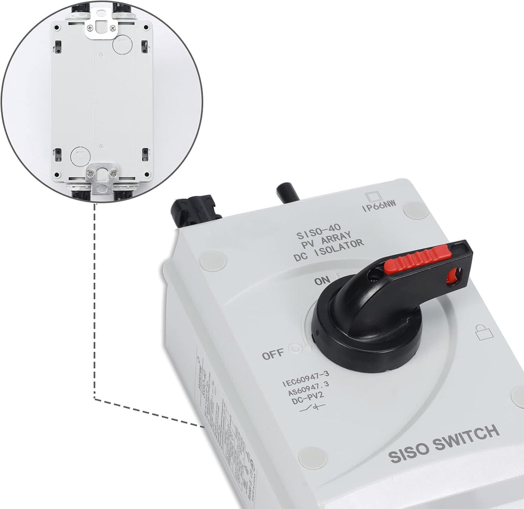 Solar Combiner Box 32A PV DC Isolator Switch DC Disconnect Waterproof IP66 N8102