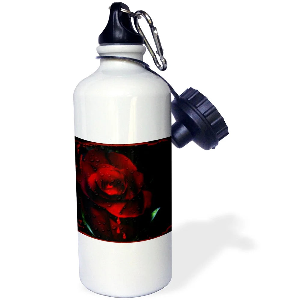 Gothic Red Rose 21 oz Sports Water Bottle I588