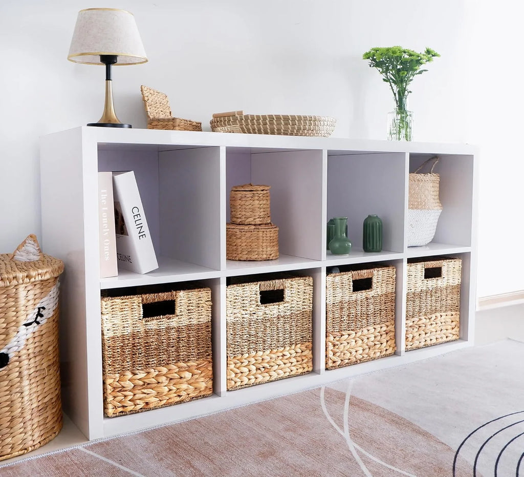 Natural Wicker Storage Cubes, Set of 4 Hyacinth Baskets T63102