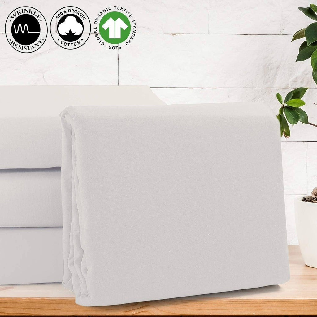 Full Sand Organic Cotton Sateen Flat Sheets M498142