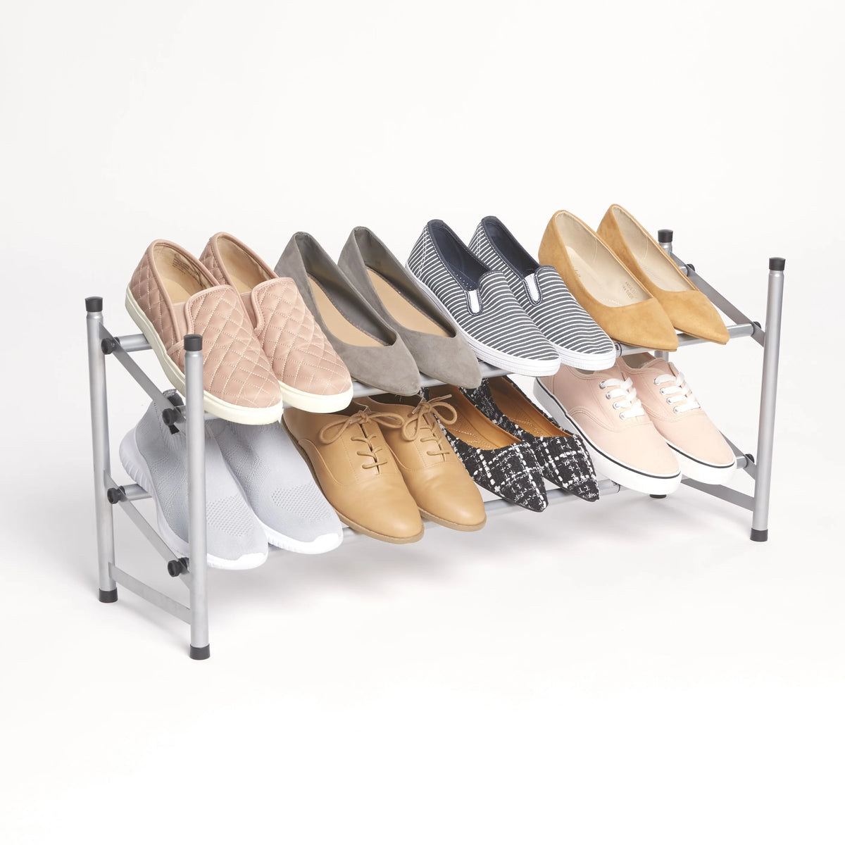 2-Tier Expandable Floor Shoe Rack V948479