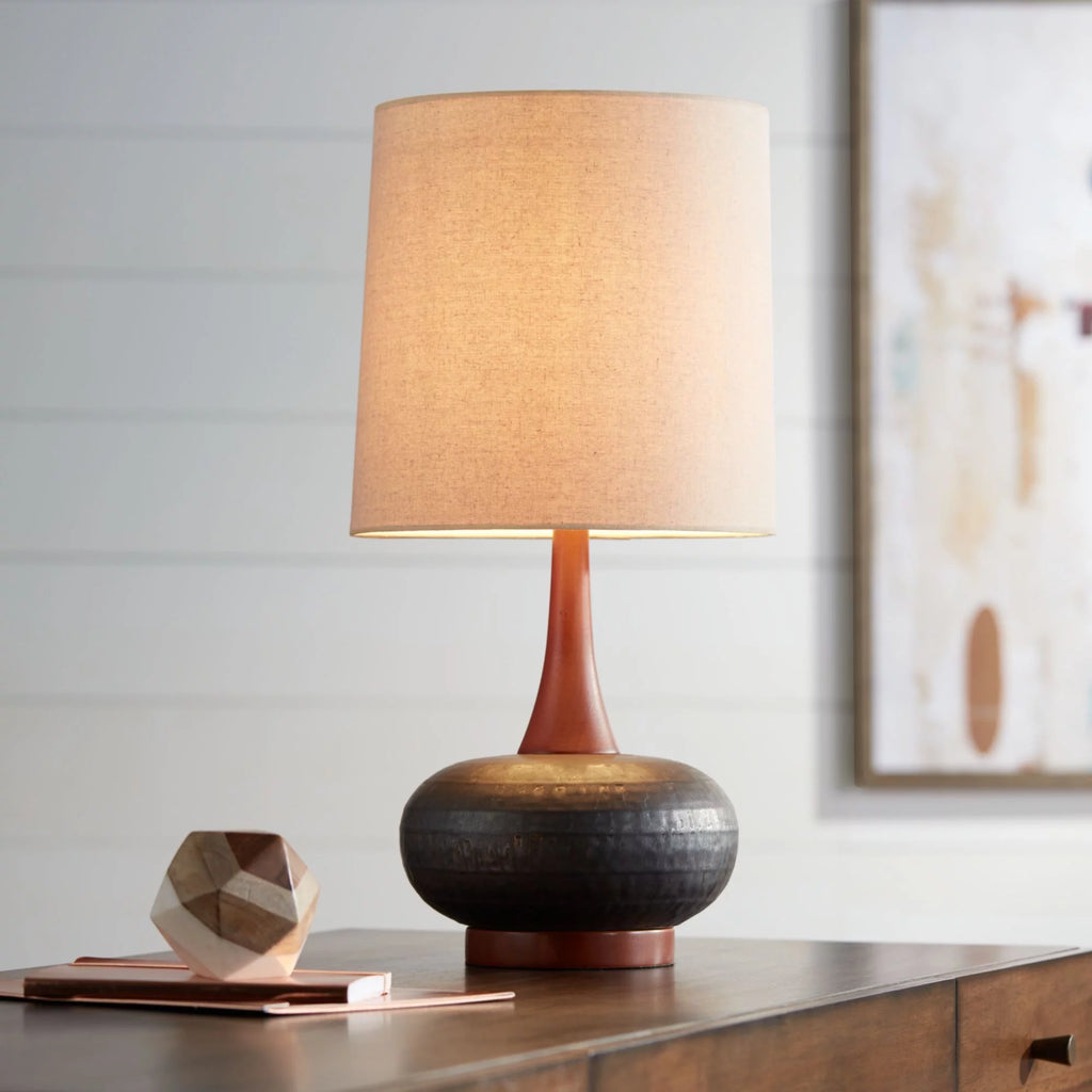 Hammered Brown Ceramic Table Lamp S302