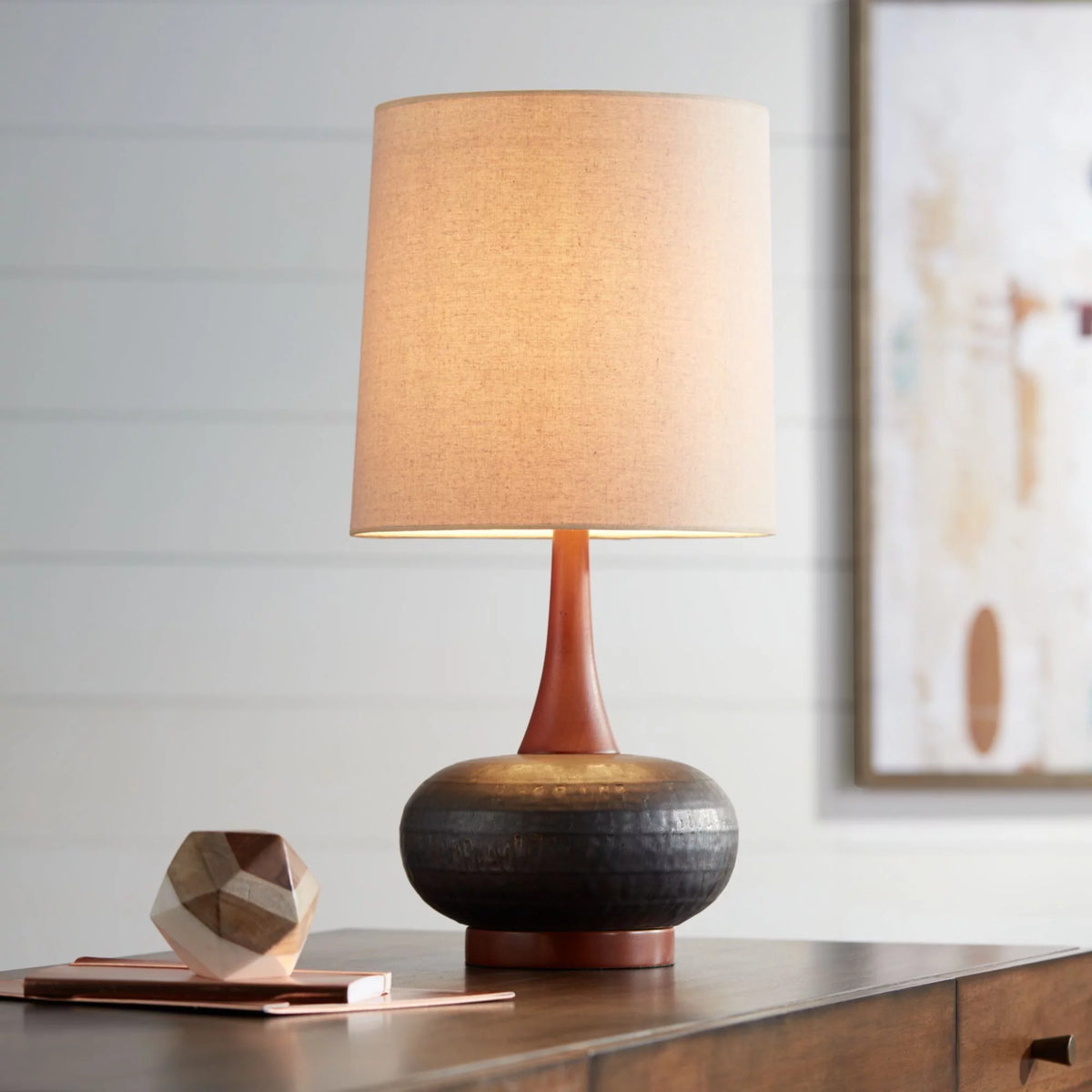 Hammered Brown Ceramic Table Lamp S302