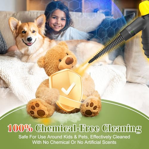 1050W Handheld Pressurized Steam Cleaner with 9 Accessories I349