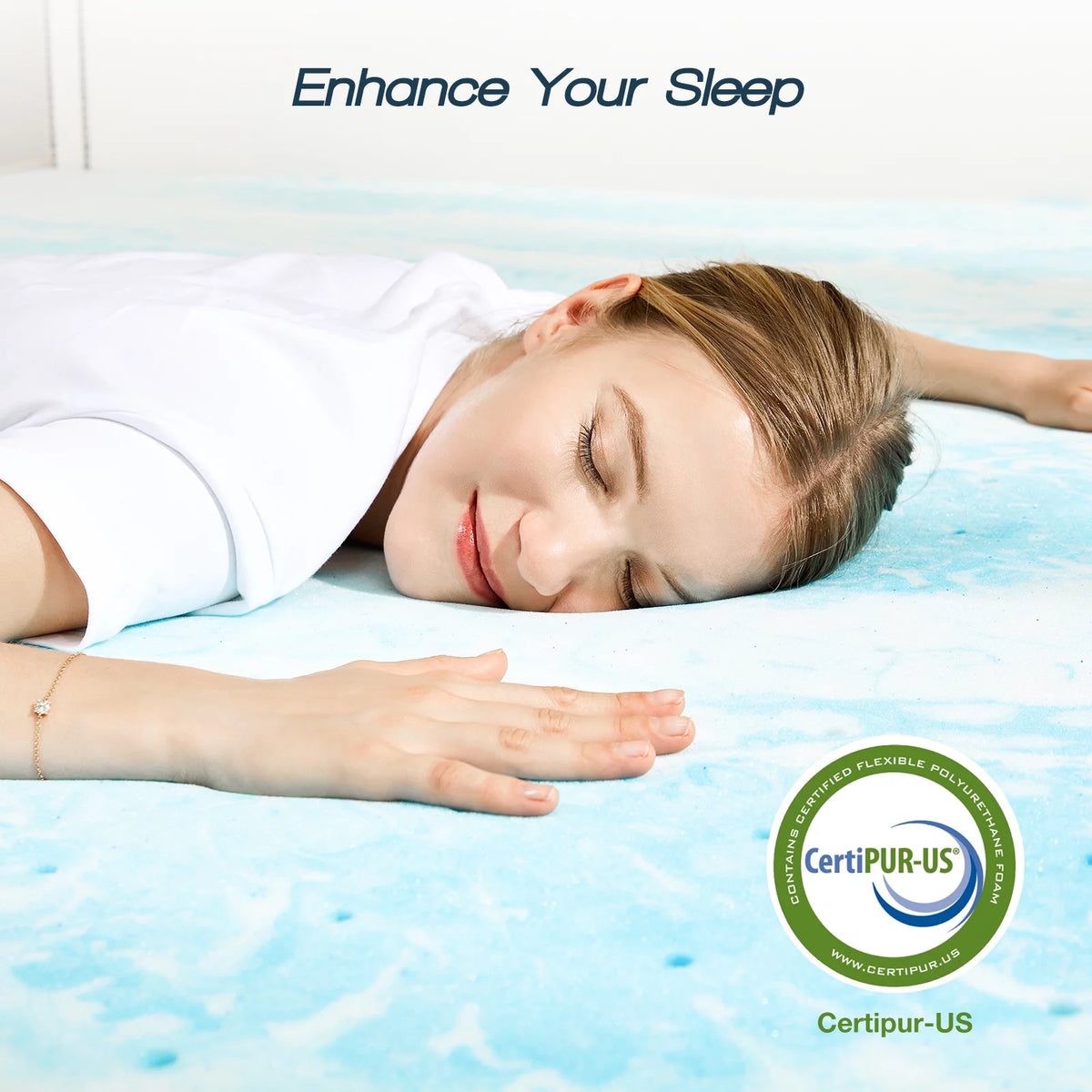 2 Inch Cool Gel Memory Foam Mattress Topper Queen Size Q41371