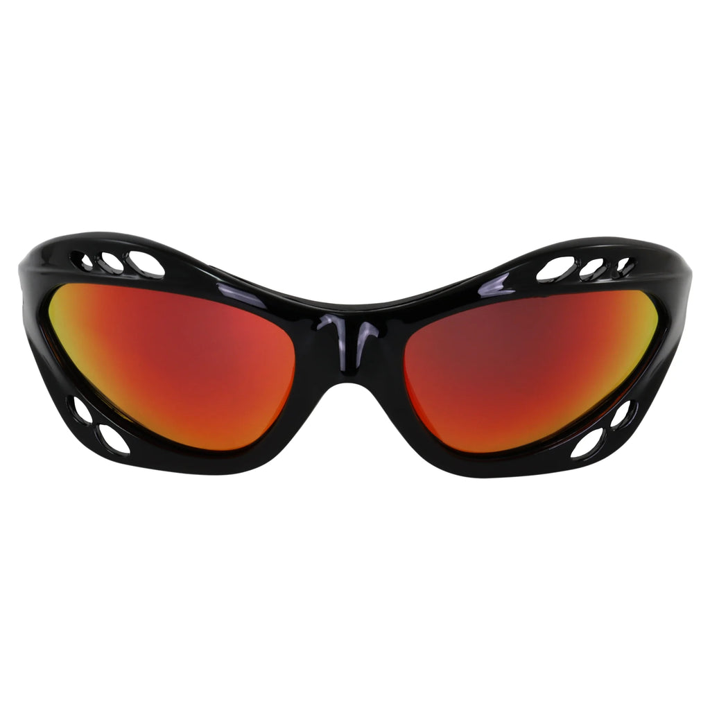 3 Pairs Padded Polarized Sunglasses w/Strap Silver Frame w/Smoke Lens & Black Frames w/Blue & Red Mirror Lenses V949