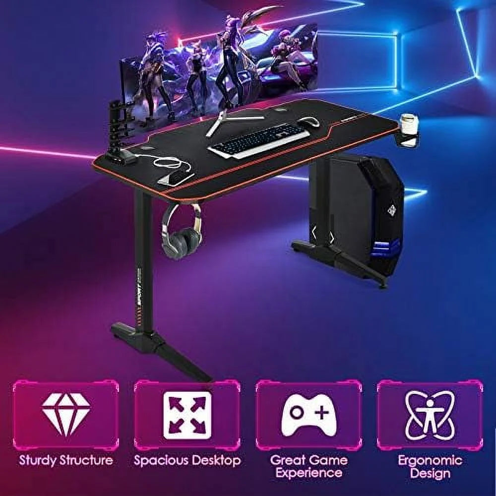55 Inch Gaming Desk with Mouse Pad O873