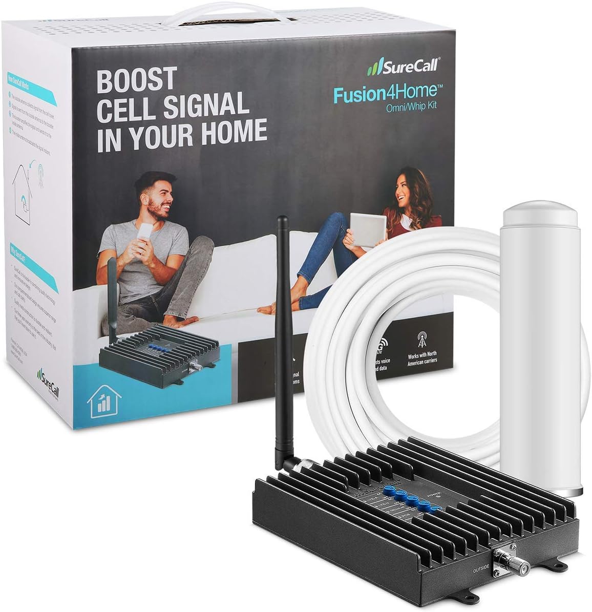 Cell Phone Signal Booster up to 5000 sq ft, 5G/4G LTE, Yagi Panel Antennas T95419