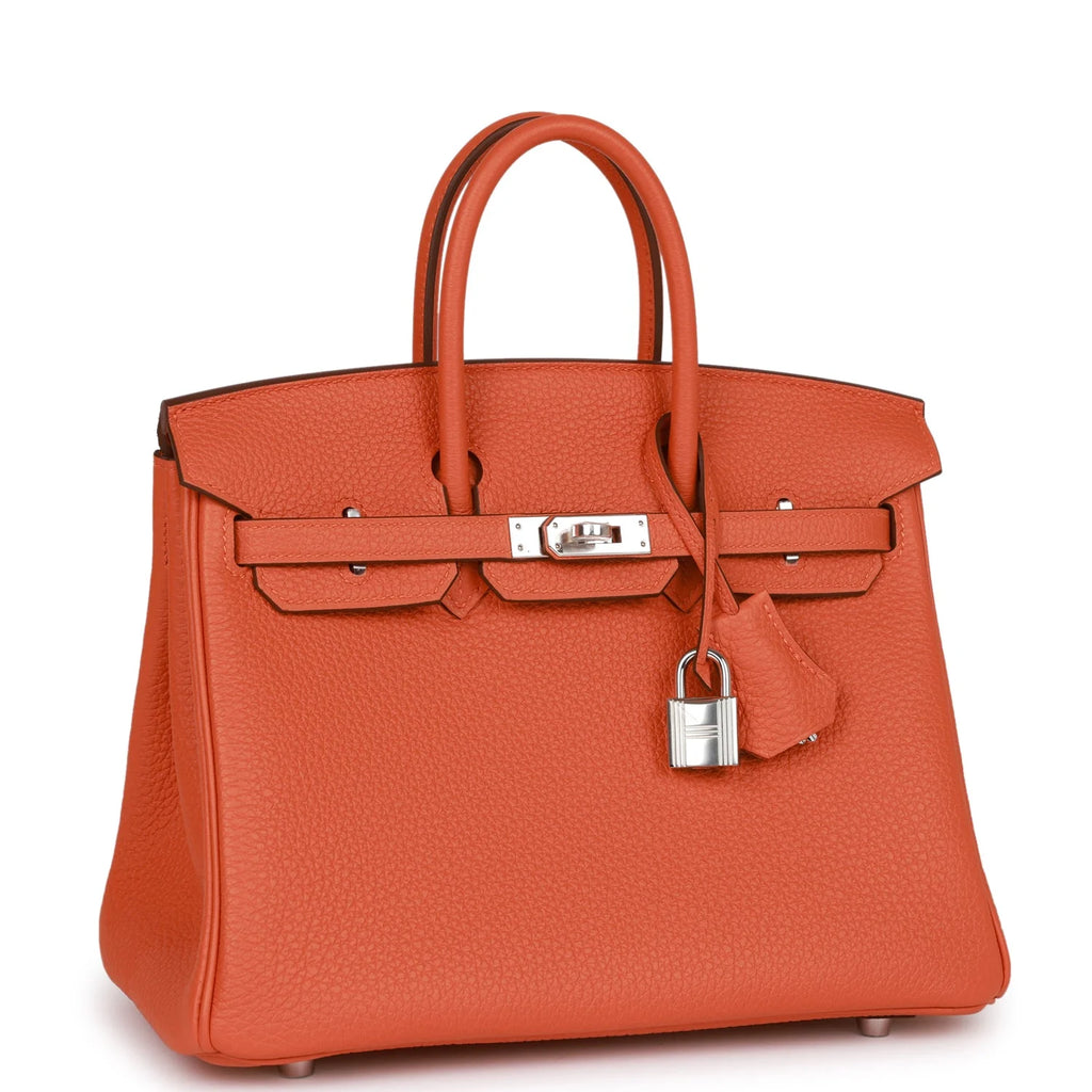 Orange Togo Palladium Hardware Handbag B777