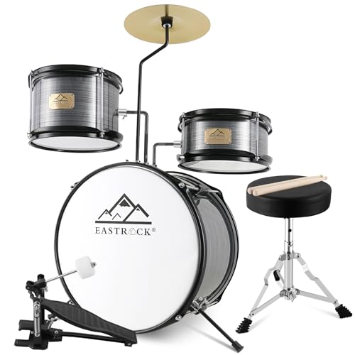 Kids 3 Piece Drum Set with Adjustable Throne, Cymbal, Pedal, Drumsticks G495