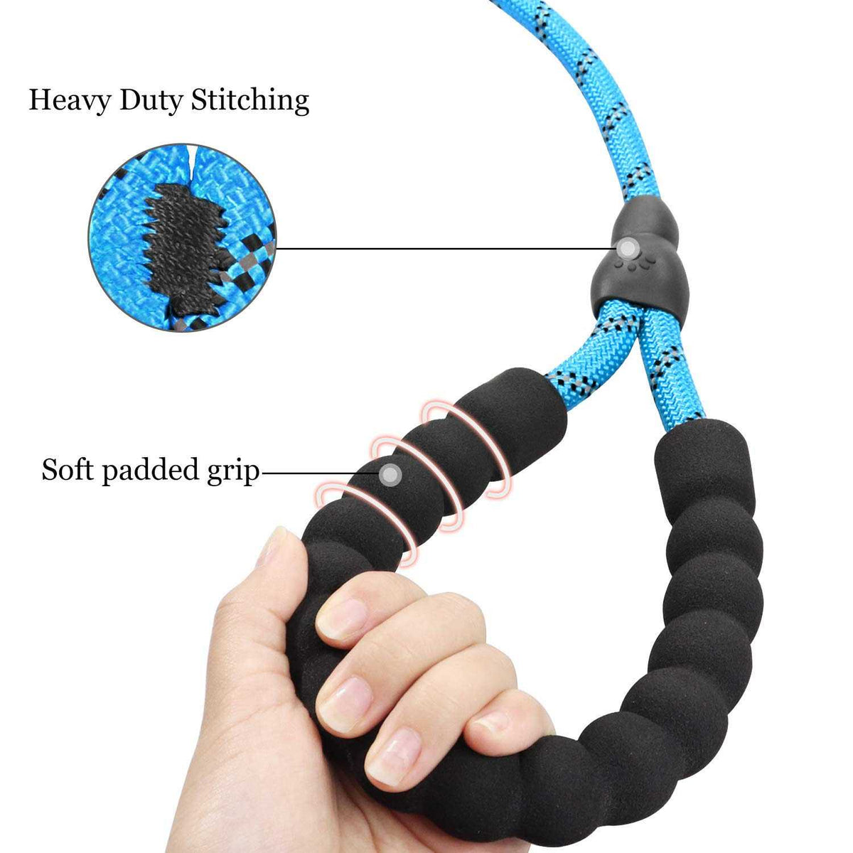 6 FT Reflective Slip Lead Dog Leash with Padded Handle S465