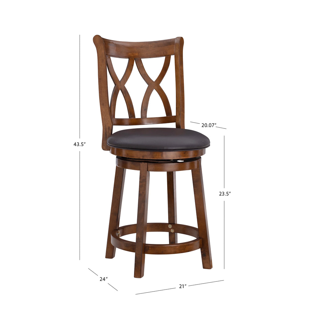 Rustic Oak Swivel Counter Stool S246536