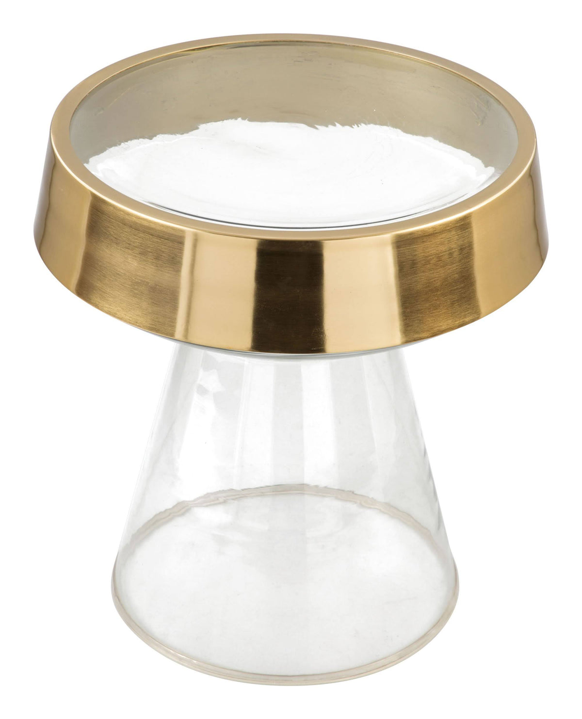 Clear Glass & Gold Side Table I643146