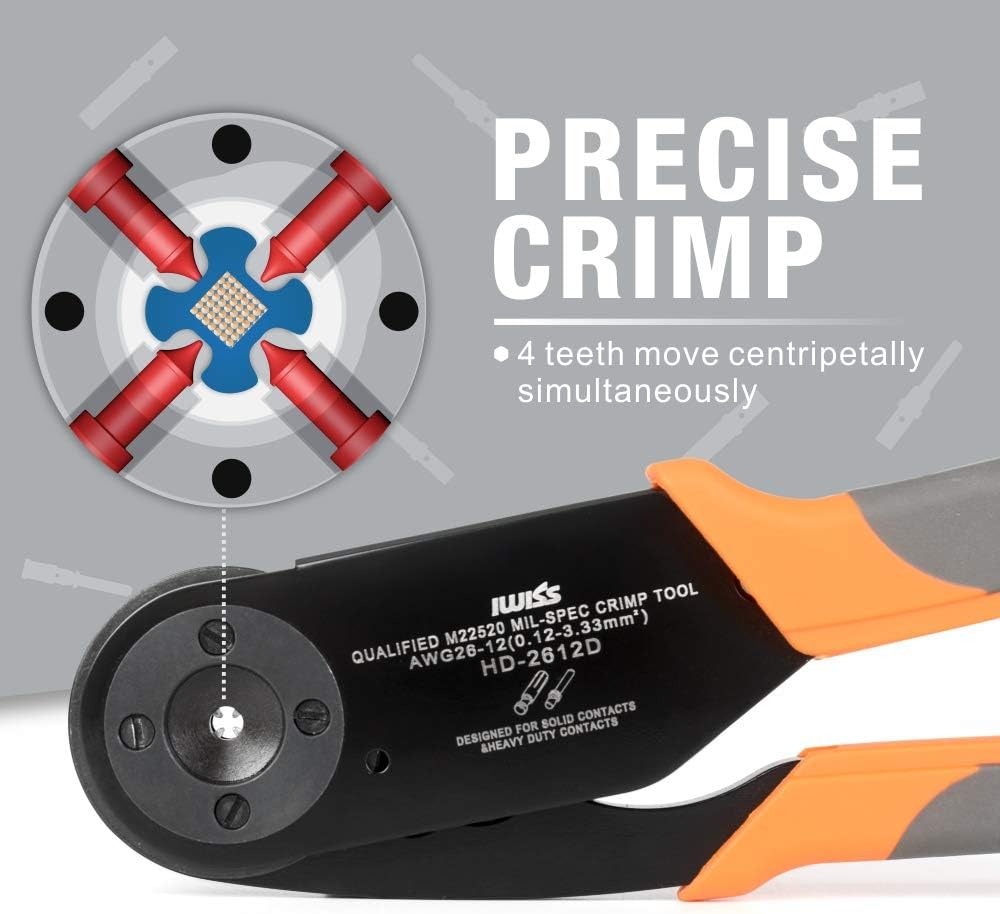 Deutsch Solid Contacts Crimping Tool AWG 26-12 Pack of 2 Z875