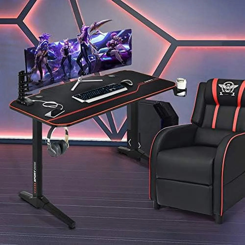 55 Inch Gaming Desk with Mouse Pad O873