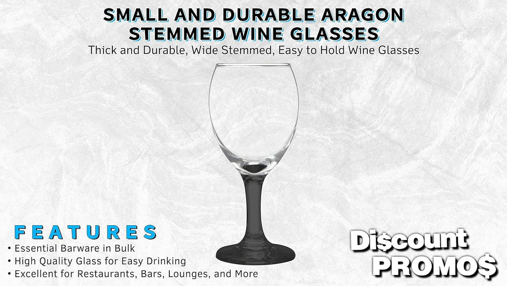 Black 8.5 Oz Wine Glasses Set O456