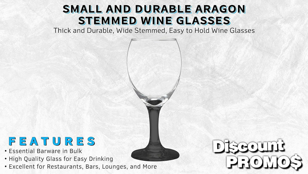 Black 8.5 Oz Wine Glasses Set O456