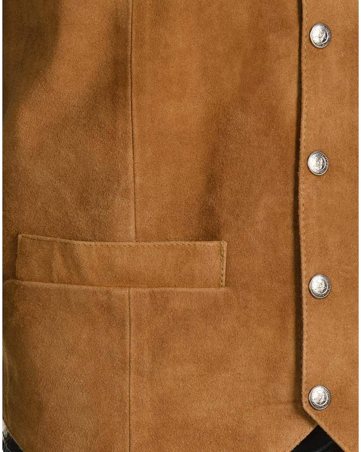 Brown Calf Suede Western Snap Vest K424