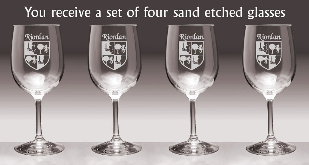 Irish Coat of Arms Wine Glasses Set of 4 P10794
