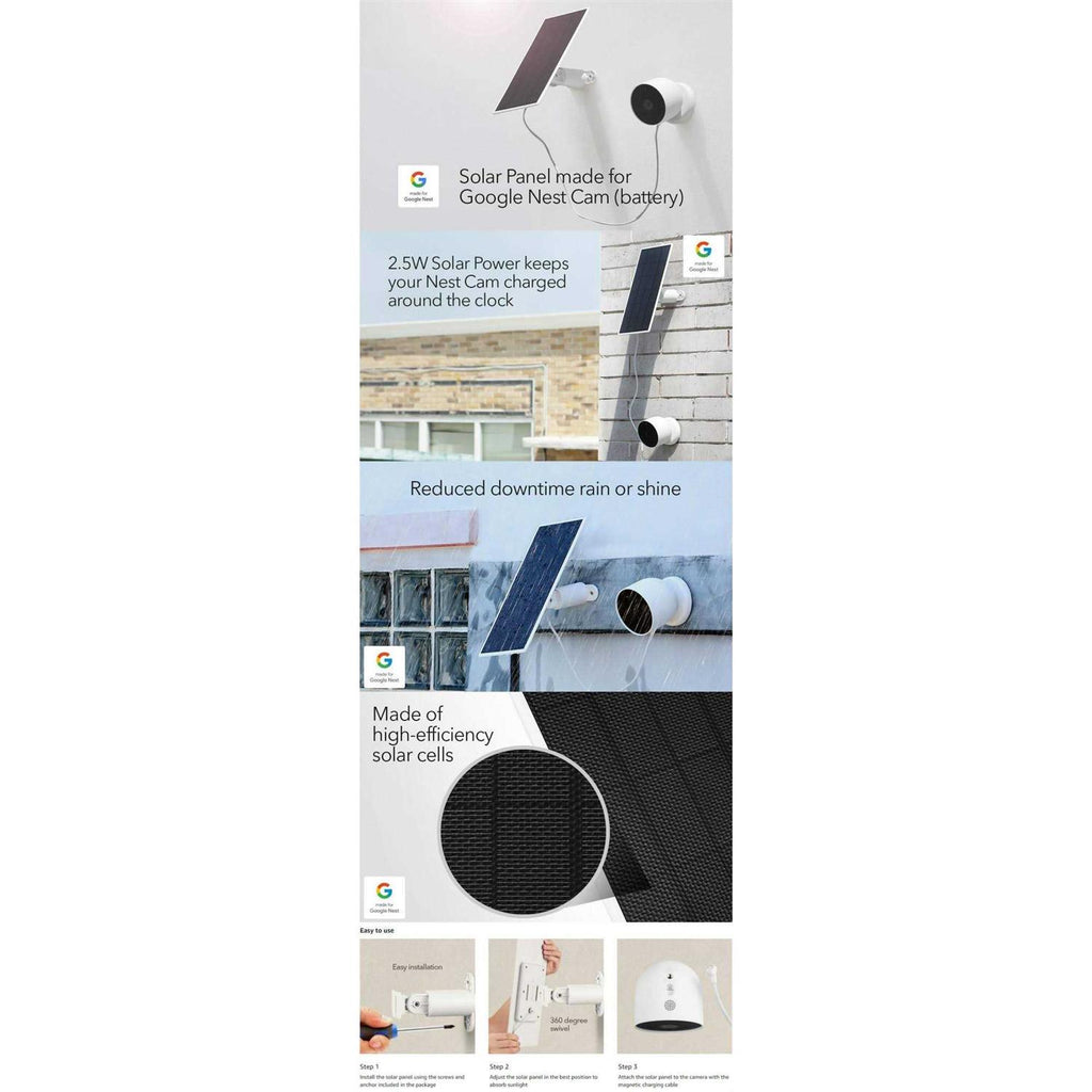 Solar Panel for Google Nest Cam H198582