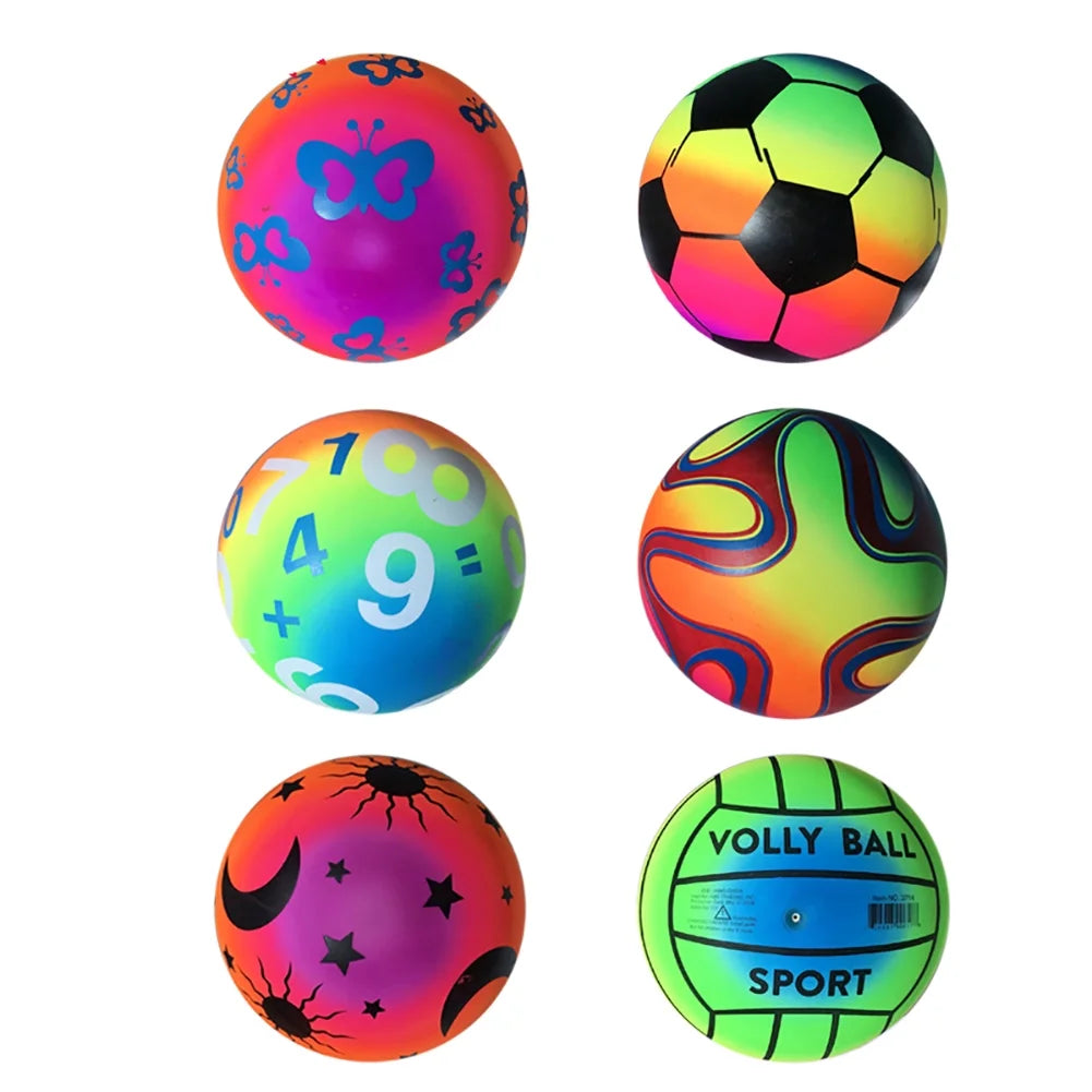 Rainbow Colored Rubber Bouncing Balls U3946