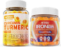 Sugar Free Turmeric Curcumin Gummies 550mg Vegan Iron Supplement with Vitamin C X77863