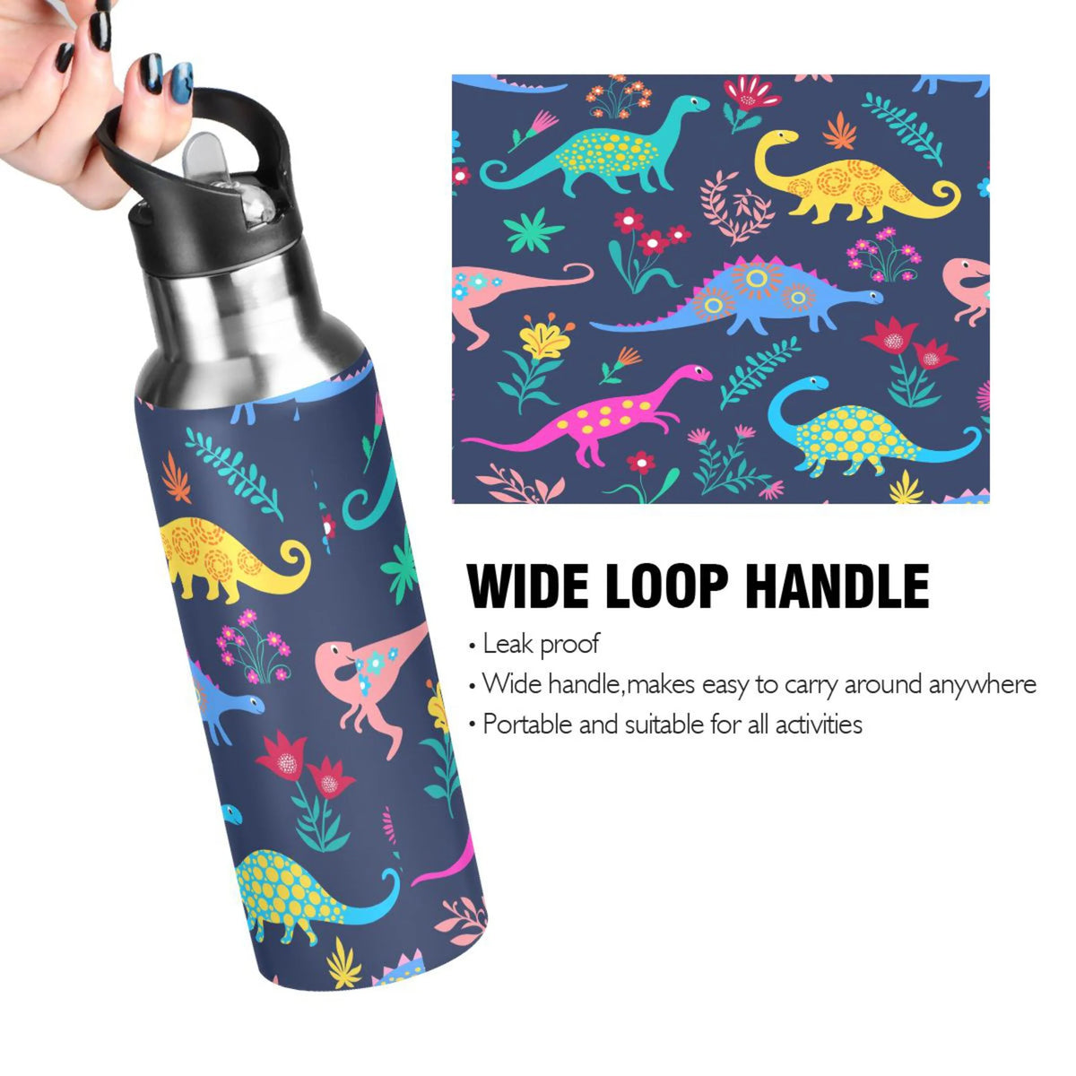 Stainless Steel Water Bottle with Straw Lid 20 OZ G78808