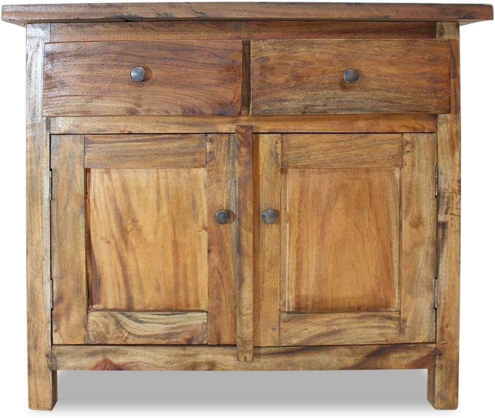 Rustic Wood Sideboard with 2 Drawers and Doors Q63946