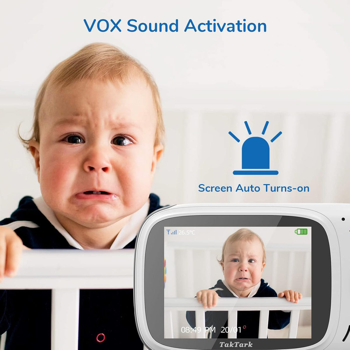 Baby Monitor with Camera and Audio, No WiFi, 2-Way Talk-Back, Infrared Night Vision F99282