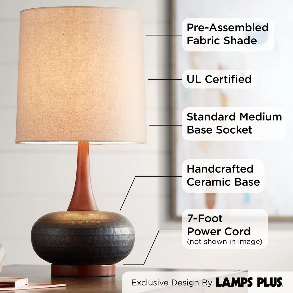 Hammered Brown Ceramic Table Lamp S302