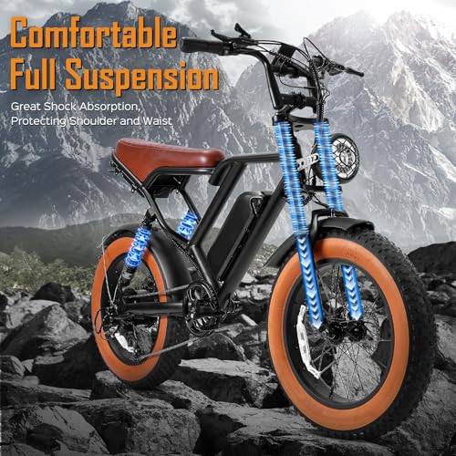 1000W 20" Fat Tire 48V 17.5AH Removable Battery Electric Bike V2154