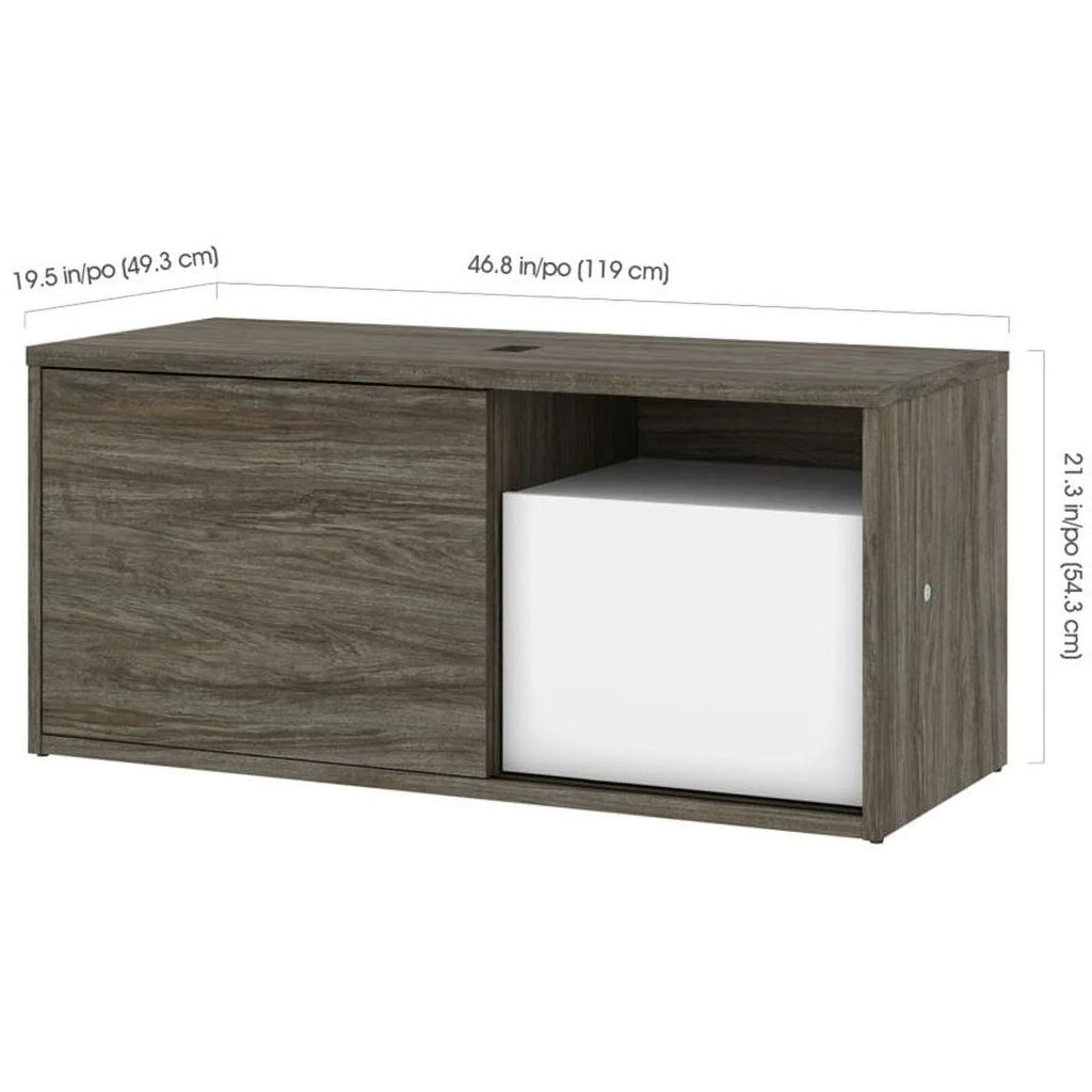 L Shaped Adjustable Standing Desk with Credenza M731