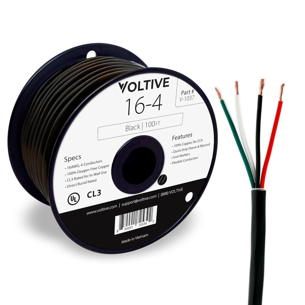 16 AWG 4 Conductor Oxygen-Free Copper Speaker Wire Z8177