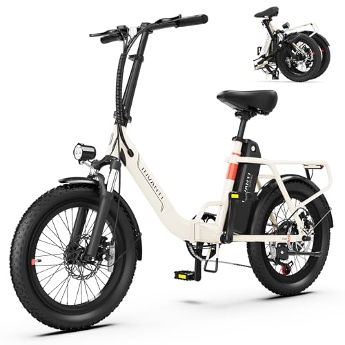 20" Step-Thru Fat Tire Electric Bike with Rear Rack, 7-Speed, Front Suspension V49814
