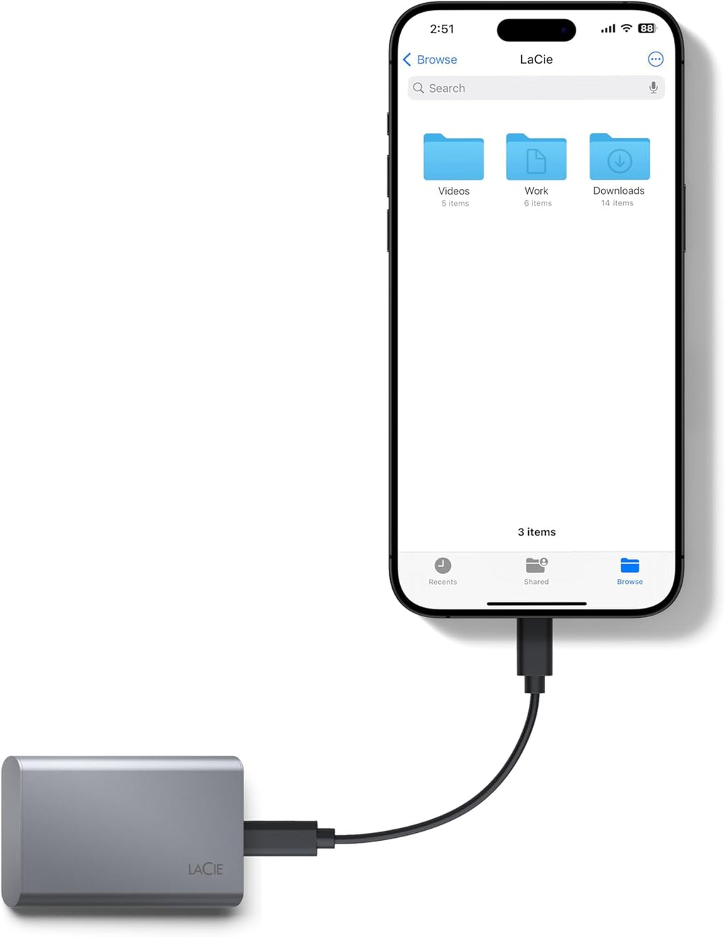 2TB External Solid State Drive Portable SSD - Space Grey, USB-C 3.2 X757