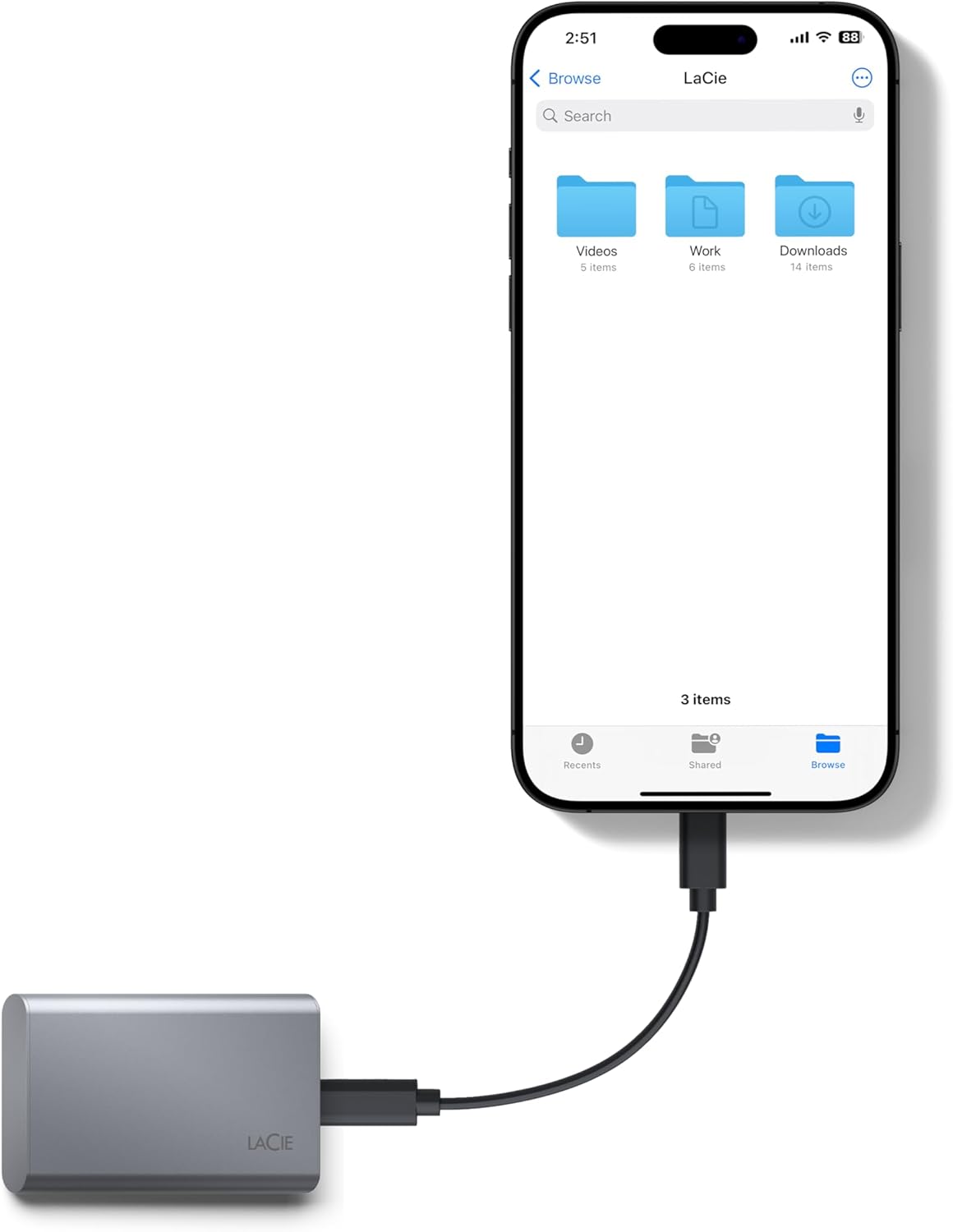 2TB External Solid State Drive Portable SSD - Space Grey, USB-C 3.2 X757