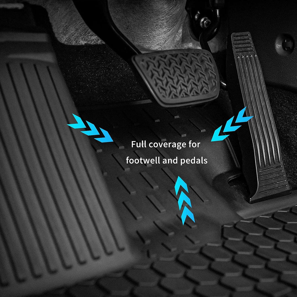 Black 8 Seat TPE All Weather Floor Mats & Cargo Liner P118