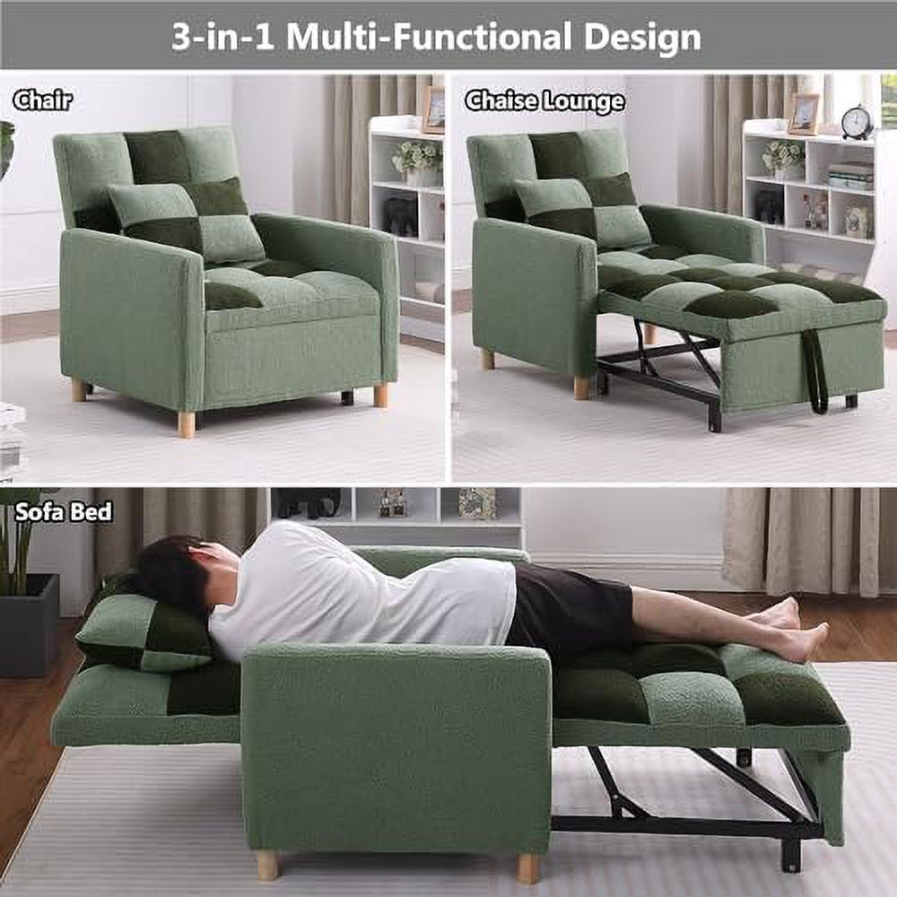 Rainb Velvet Convertible Futon Chair Bed P195500