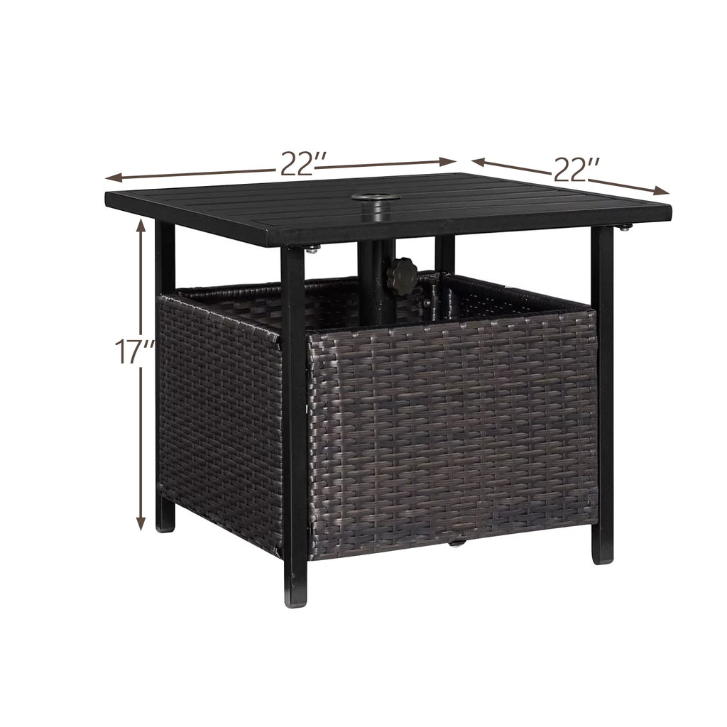 PE Wicker Umbrella Side Table Stand P2348