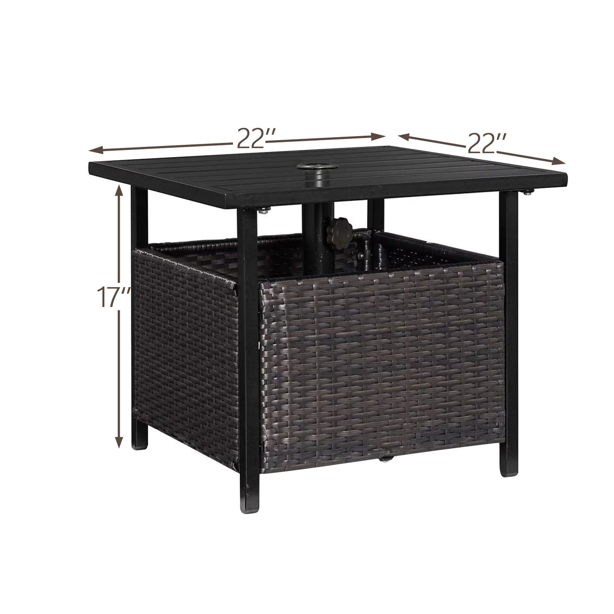 PE Wicker Umbrella Side Table Stand P2348