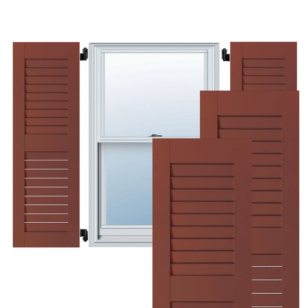 15 in. x 51 in. Exterior Real Wood Pine Louvered Shutters Pair X52948