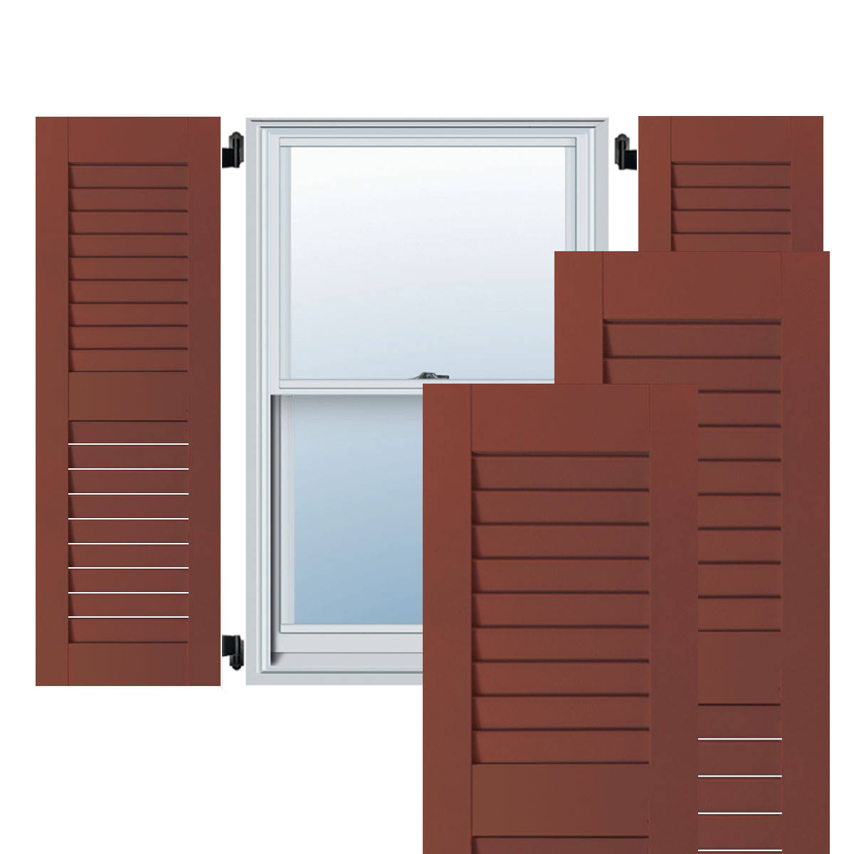 15 in. x 51 in. Exterior Real Wood Pine Louvered Shutters Pair X52948